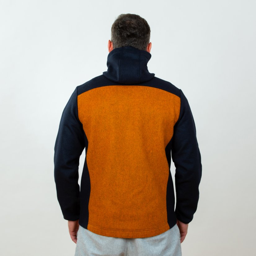 Pánská merino bunda PERUN - modrá/oranžová