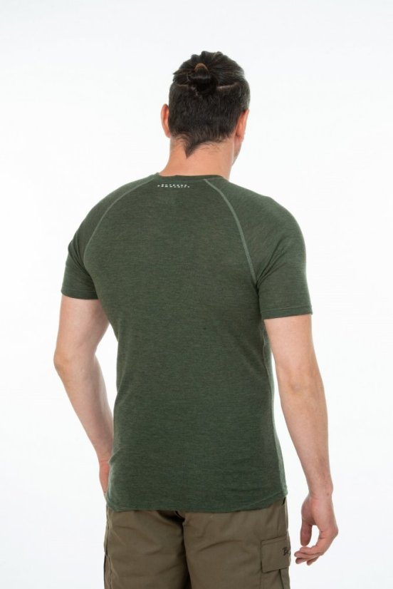Pánske merino tričko KR S160 - zelené - Velikost: M