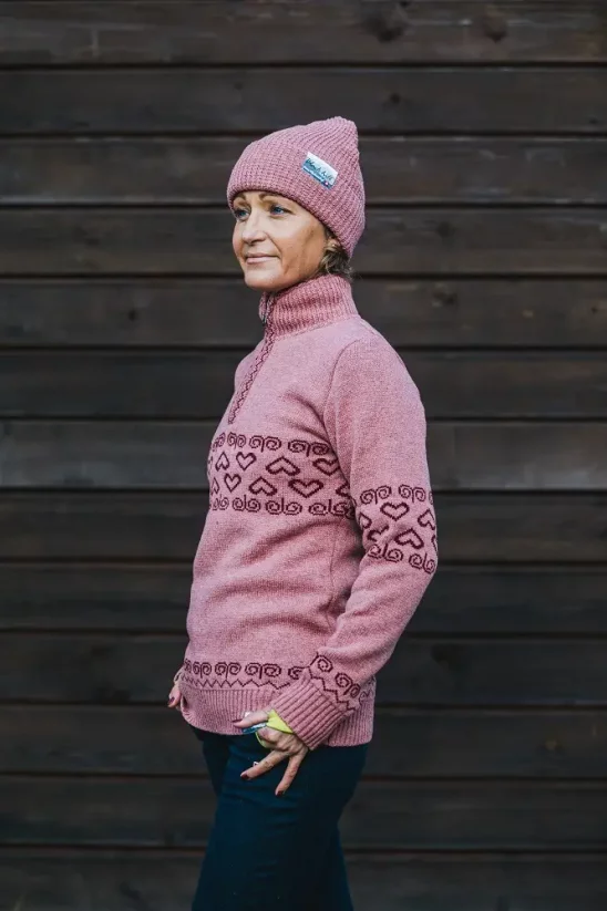 Dámsky merino sveter PATRIA - ružový - Veľkosť: S