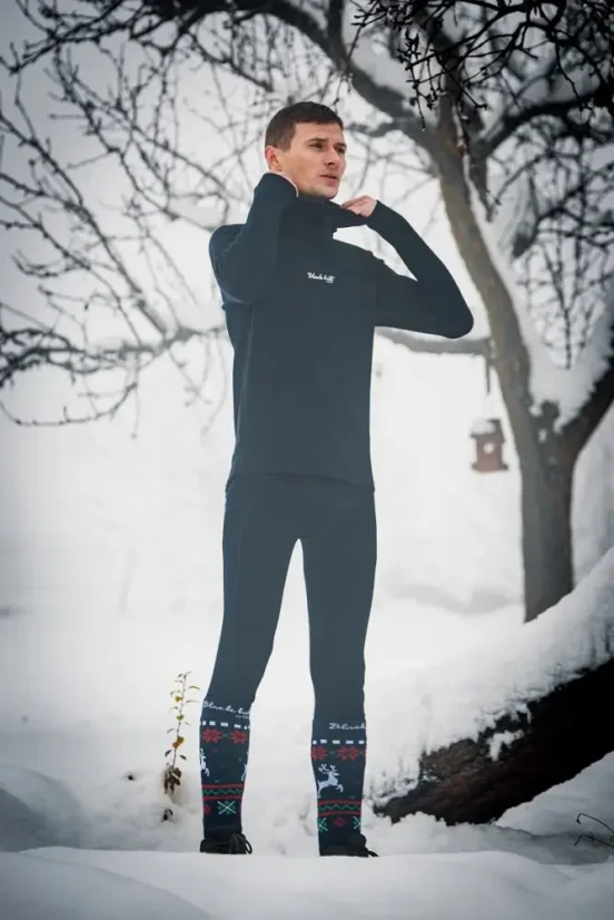 Merino socks SkiTour Warm Christmas edition - blue - Size: 43-47