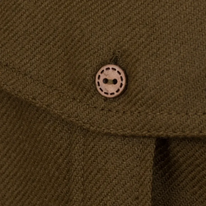 Pánska merino košeľa Trapper zelená khaki - dlhý rukáv - Veľkosť: XXL