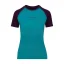 Dámske merino tričko KR UVprotection140 - smaragd/lila - Veľkosť: M