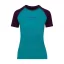 Dámske merino tričko KR UVprotection140 - smaragd/lila - Veľkosť: XL