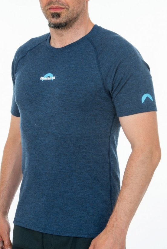 Pánske merino tričko KR S160 - modré - Velikost: XXL