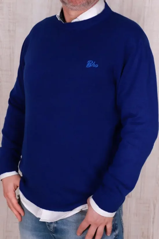 Pánský merino svetr DALI - modrý - Velikost: XL