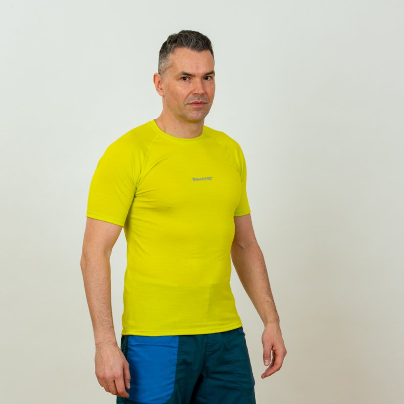 Pánske merino tričko KR S165 - Žltá neón - Veľkosť: S