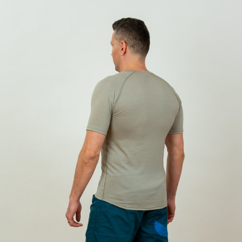 Pánske merino tričko KR S165 - Béžová