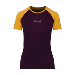 Women's merino T-shirt KR UVprotection140 - lilac/yellow