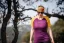Women's merino T-shirt KR UVprotection140 - lilac/yellow