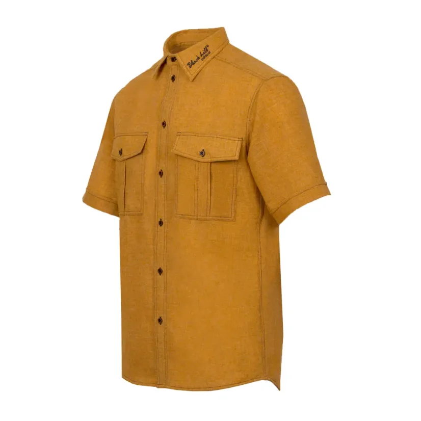 Men's merino shirt Trapper short sleeve - Mustard - Size: XL