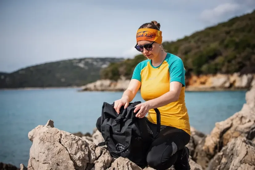 Dámske merino tričko KR UVprotection140 - žltá/smaragd