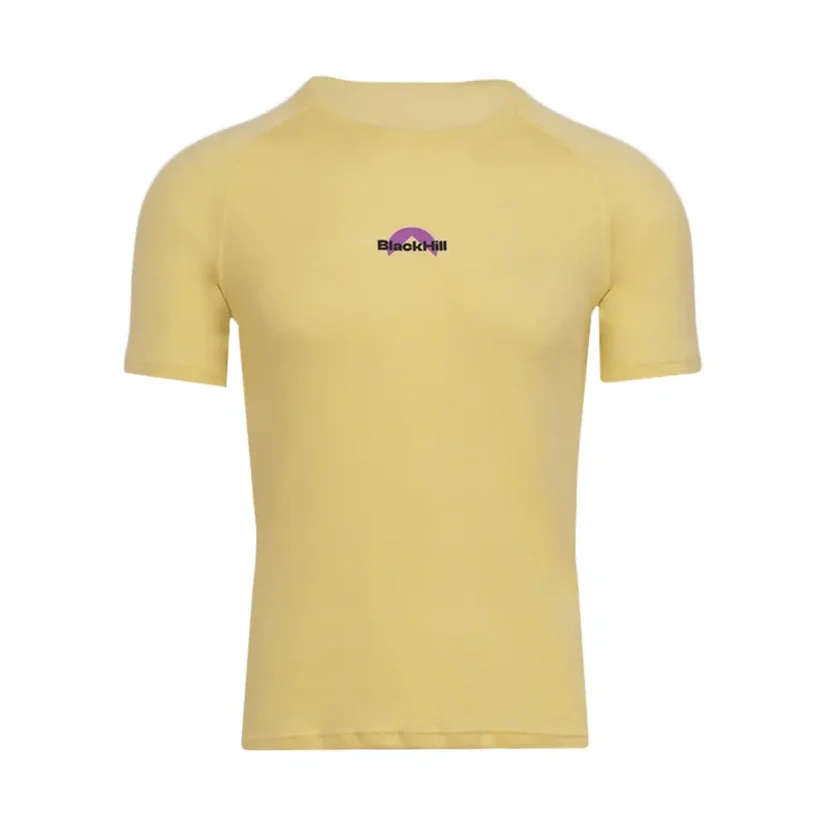 Pánske merino hodváb tričko KR S180 - žlté - Veľkosť: L