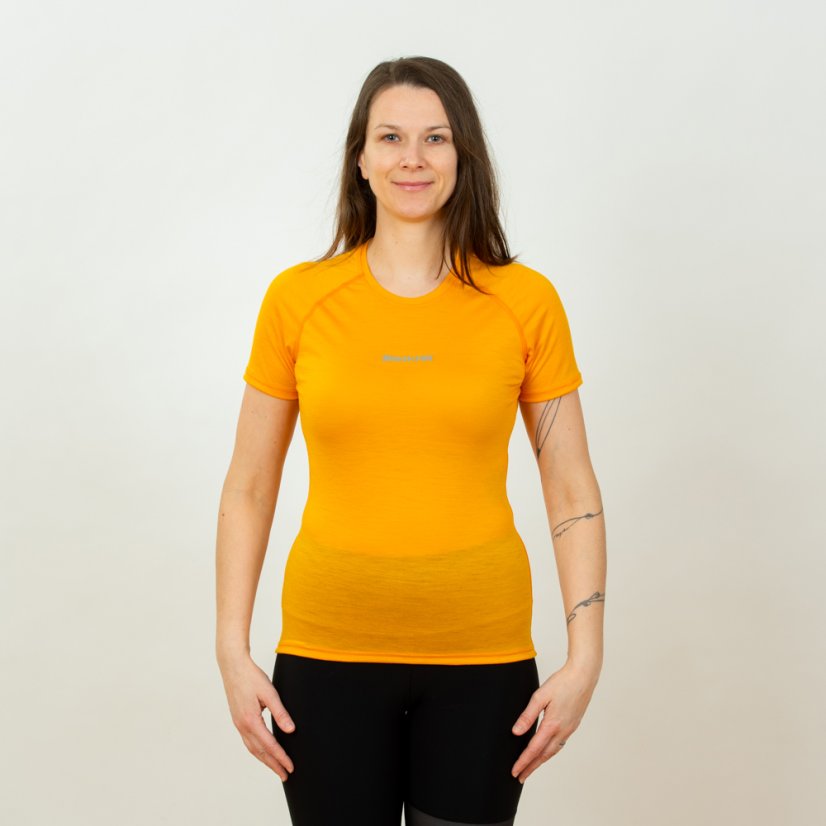 Dámske merino tričko KR S150 - Oranžová neón