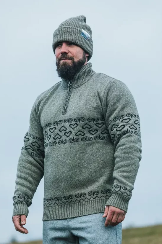 Men’s merino sweater Patriot - Brown - Size: L