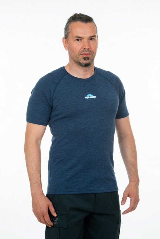 Pánske merino tričko KR S160 - modré - Velikost: M