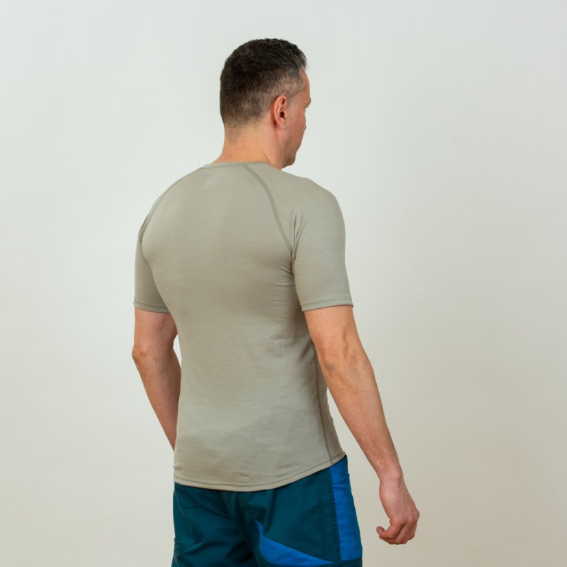 Pánske merino tričko KR S165 - Béžová