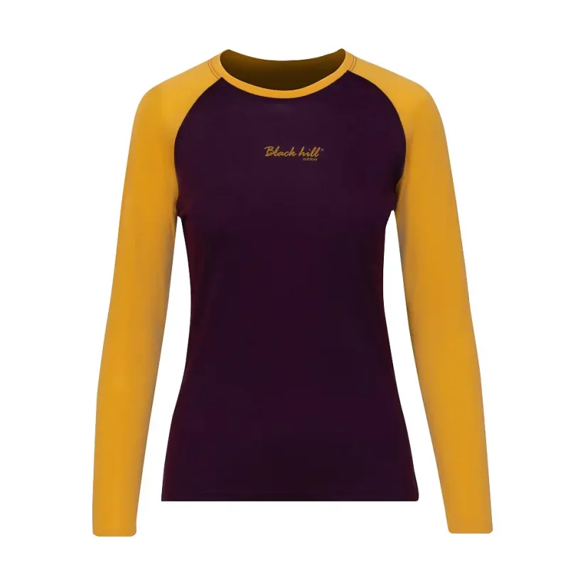 Women's merino T-shirt DR UVprotection140 - lilac/yellow - Size: L