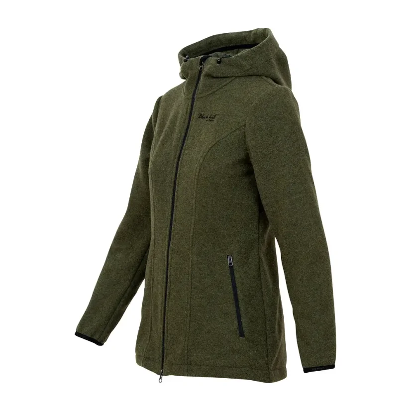 Dámský merino - kašmírový kabát Zoja - zelený - Velikost: XL