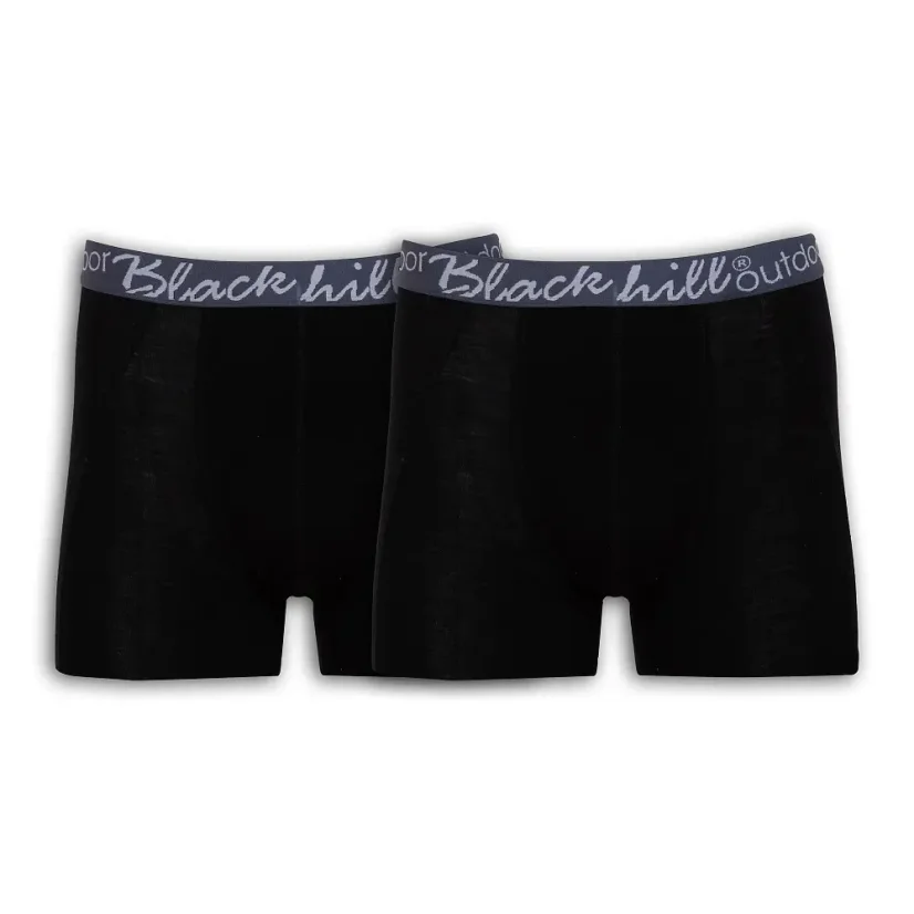 Men´s merino/silk boxers GINO M/S Black 2Pack - Size: L - 2Pack