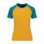Women's merino T-shirt KR UVprotection140 - yellow/emerald - Size: L