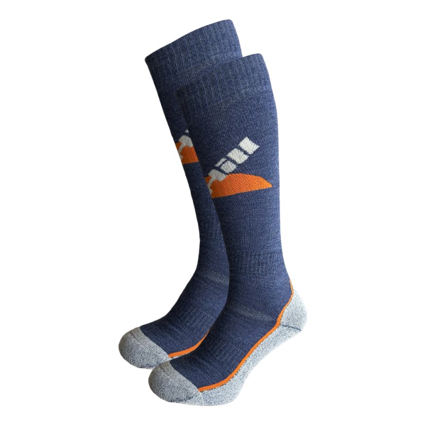 Merino lyžařské podkolenky SkiTour Warm - modré 2Pack