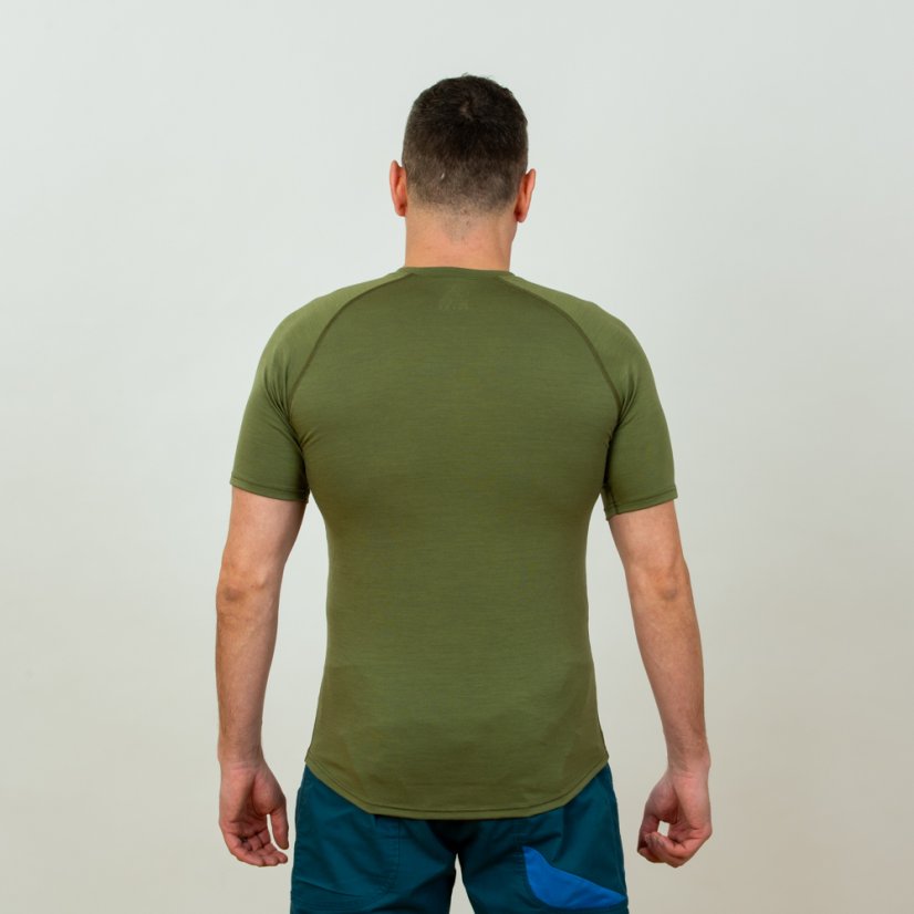 Pánske merino tričko KR S165 - zelené