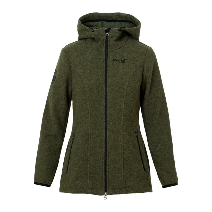 Dámsky merino - kašmírový kabát Zoja zelená - Veľkosť: S