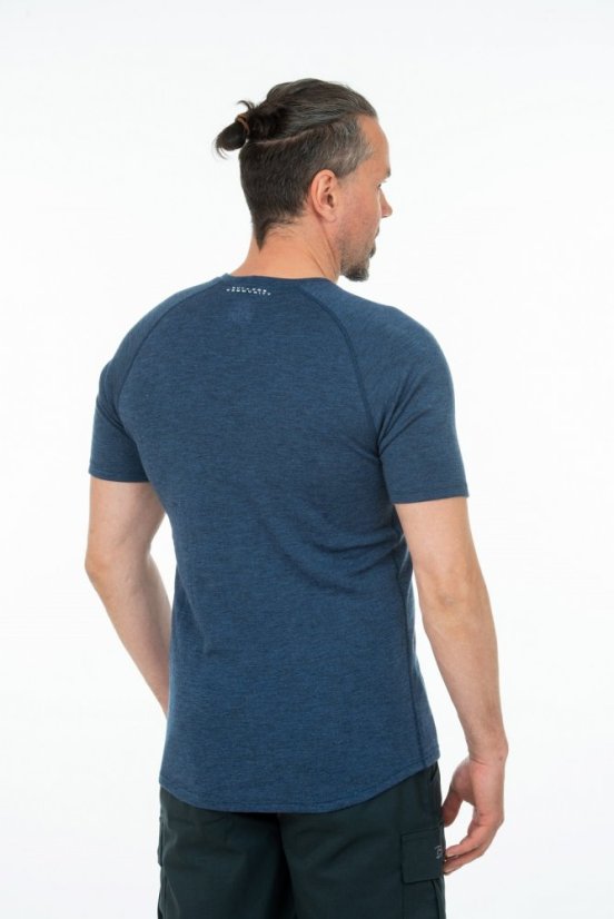 Pánske merino tričko KR S160 - modré - Velikost: XXL