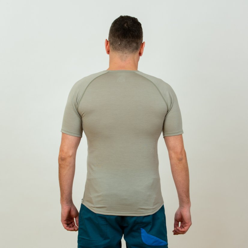 Pánske merino tričko KR S165 - Béžová