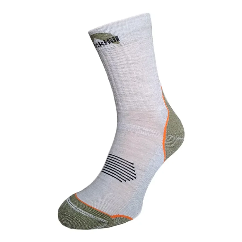 BHO merino ponožky CHOPOK - béžová/zelené - Velikost: 39-42