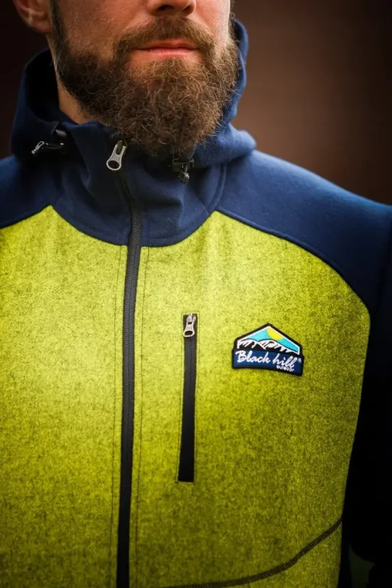 Pánska merino bunda PERÚN citrus/modrá - Veľkosť: M