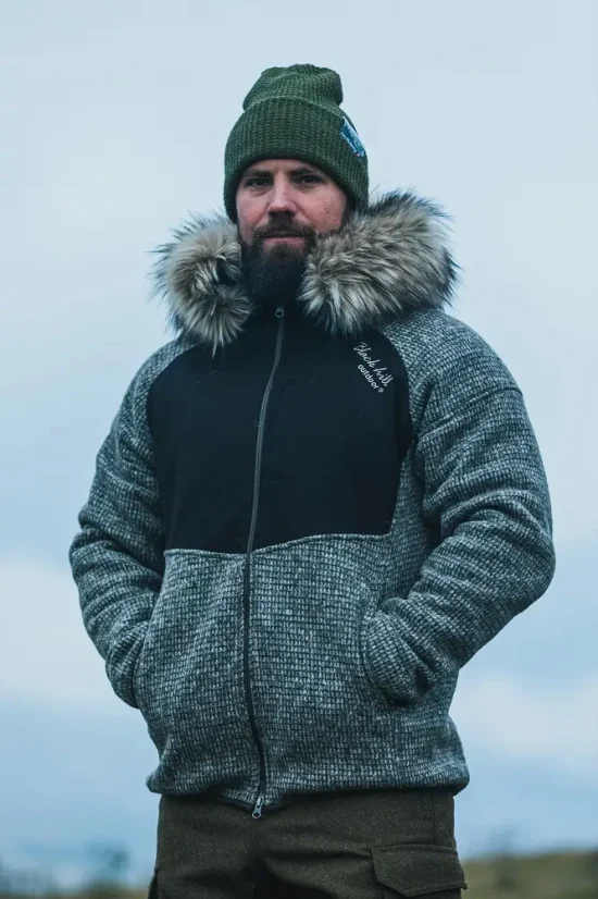 Pánska merino bunda SVALBARD s podšívkou Voack hnedá melír/hnedá - Veľkosť: L