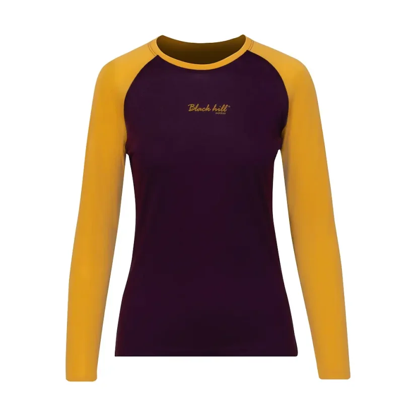 Women's merino T-shirt DR UVprotection140 - lilac/yellow - Size: S