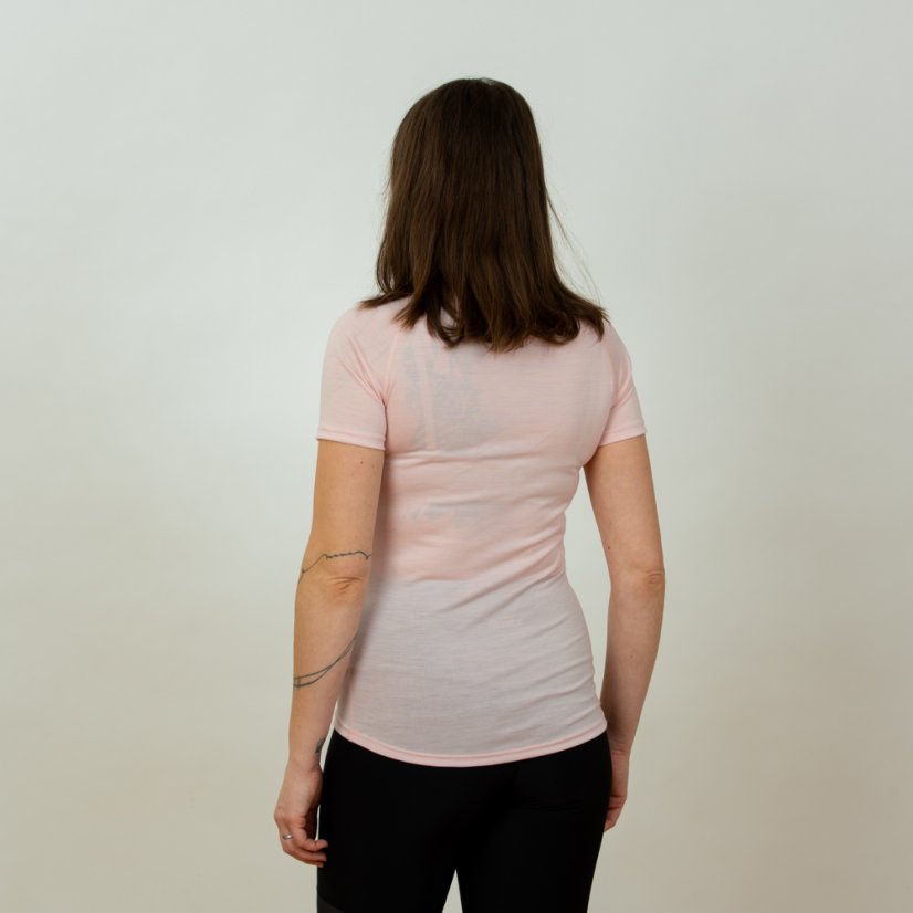 Dámske merino tričko KR S165 - Ružové - Veľkosť: XL