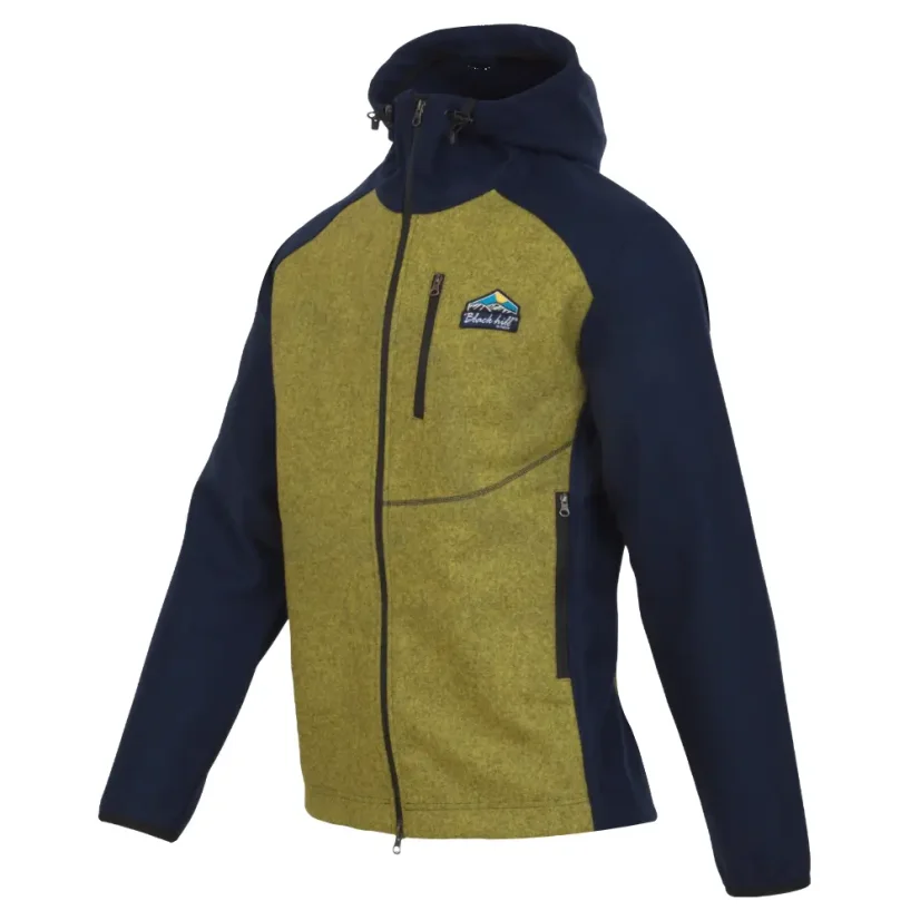 Pánska merino bunda PERÚN citrus/modrá - Veľkosť: M
