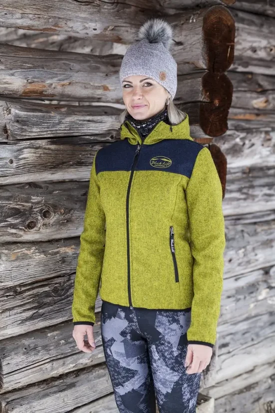 Dámska merino bunda Lesana Citrus/Blue - Size: S