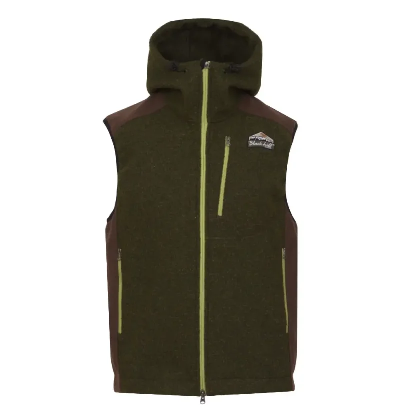 Men’s merino vest Vepor Green/brown