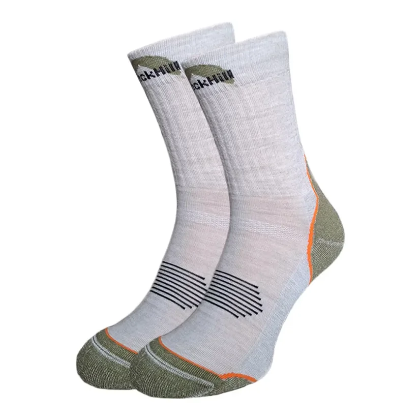 Black hill outdoor merino ponožky CHOPOK - béžové/zelené 2Pack - Veľkosť: 35-38 - 2Pack