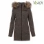 Dámsky merino kabát NOVA hnedý melír - Veľkosť: XS