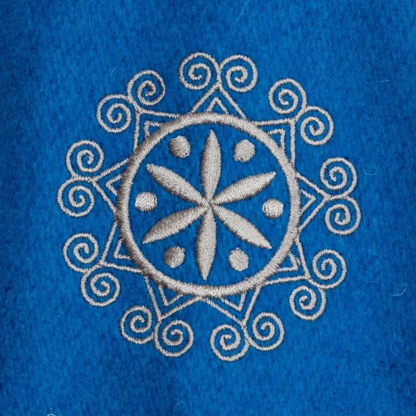Dámska merino bunda Milica modrá/sivá - Veľkosť: M