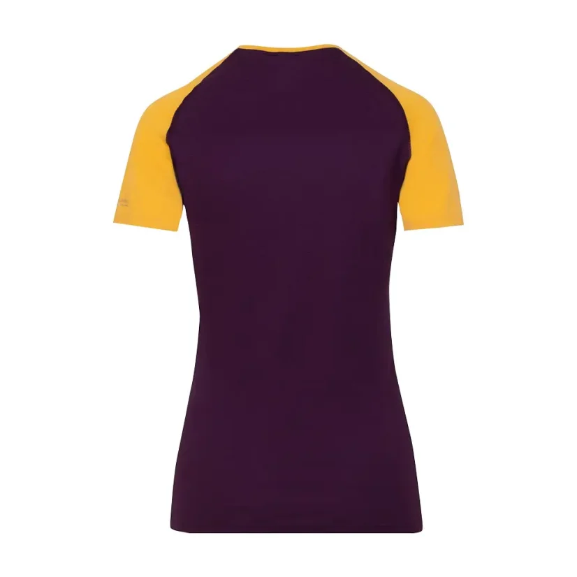 Dámske merino tričko KR UVprotection140 - lila/žltá - Veľkosť: L