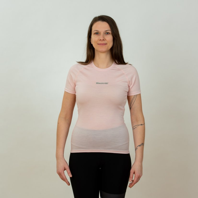 Dámske merino tričko KR S165 - Ružové - Veľkosť: XL