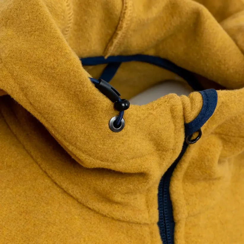 Dámský merino - kašmírový kabát Zoja - hořčicový - Velikost: XS