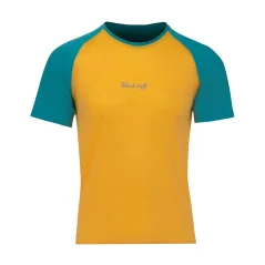 Pánske merino tričko KR UVprotection140 - žltá/smaragd