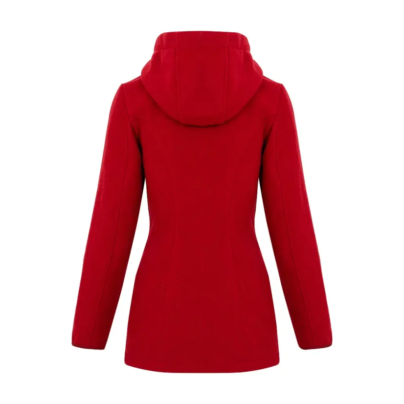 Dámsky merino - kašmírový kabát Zoja červená - Veľkosť: L