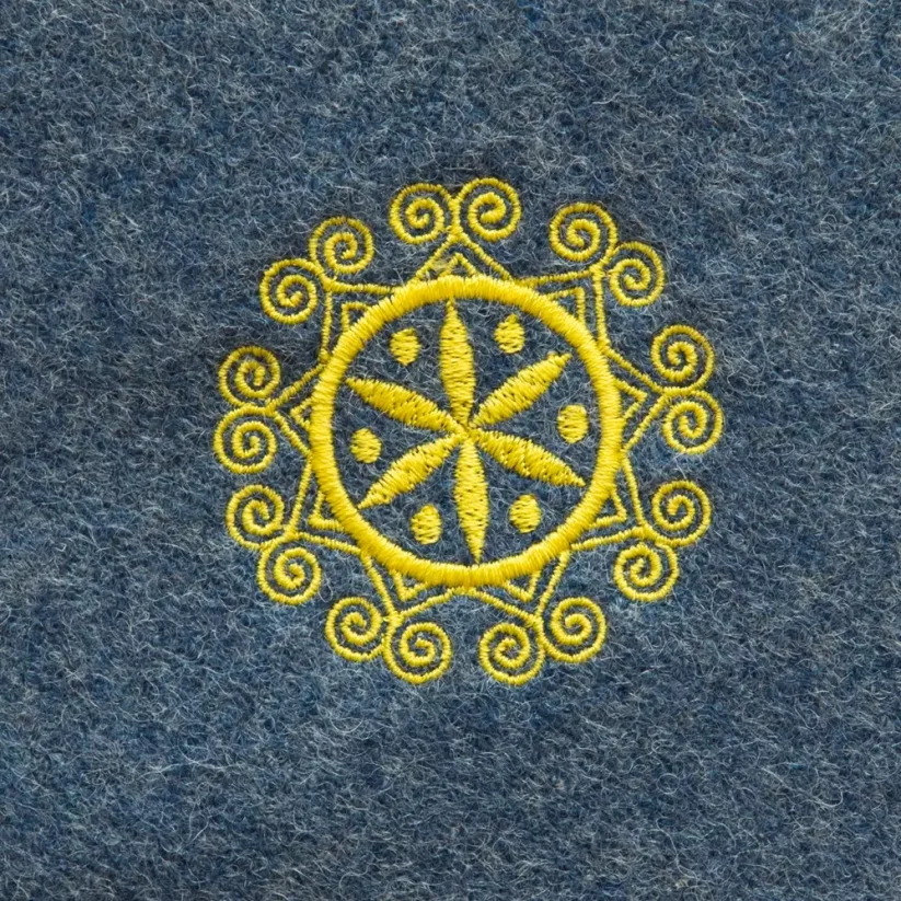 Dámska merino vesta Živena žltá/modrá