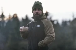 Pánska merino bunda VELES zelená kaki/čierna