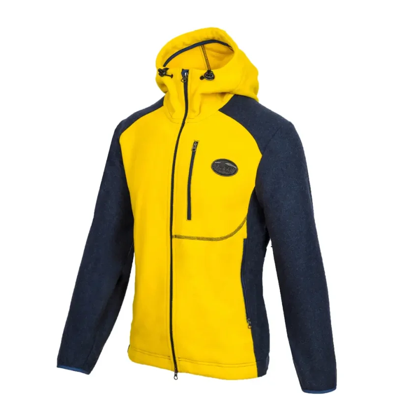 Men’s merino jacket Veles Yellow - Color: Yellow/Blue, Size: S