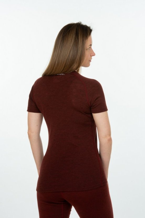 Dámske merino tričko KR S160 - bordové - Veľkosť: M