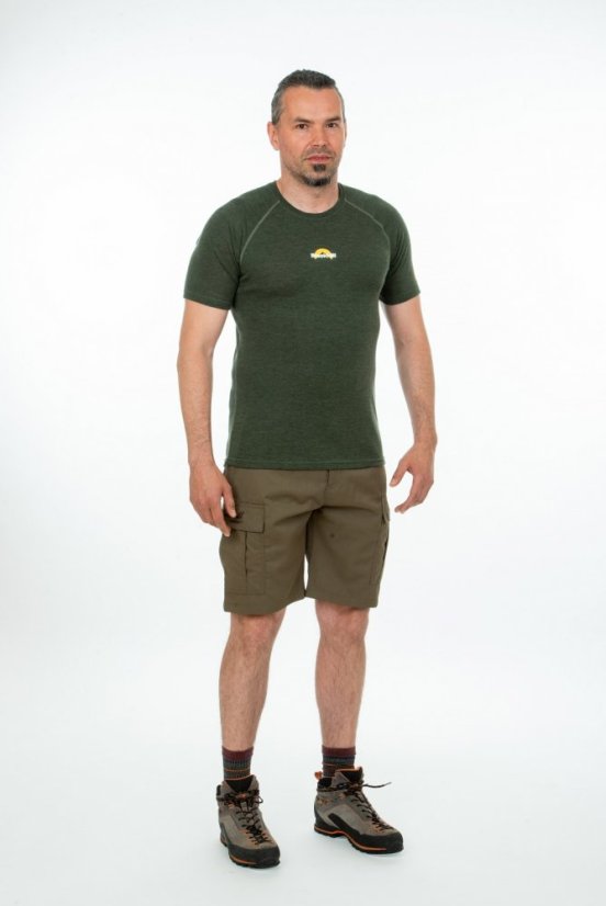 Pánske merino tričko KR S160 - zelené - Veľkosť: L